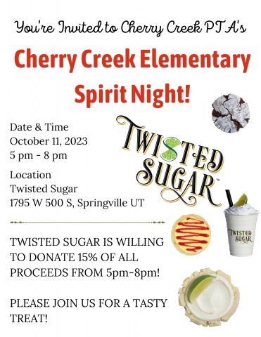 Cherry Creek Spirit Night at Twisted Sugar on Wednesday Evening