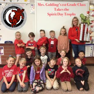 Mrs. Golding’s Class Takes the Spirit Day Trophy