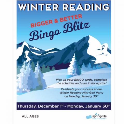 Springville Library Winter Reading Bingo