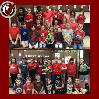5th Graders Rocking the Red for Spirit Day