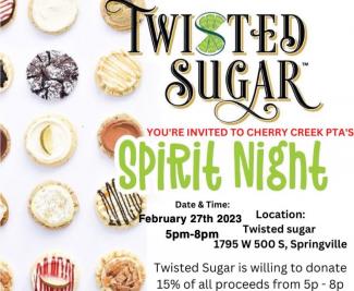 Spirit Night at Twisted Sugar on Monday Night