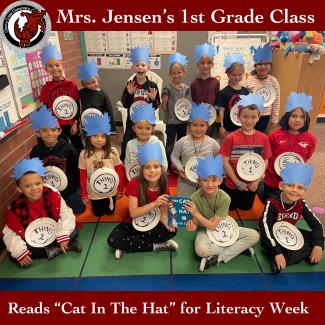 Mrs. Jensen’s class reads “The Cat In The Hat”