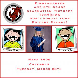 Kindergarten & 5th Grade Graduation Pictures tomorrow!