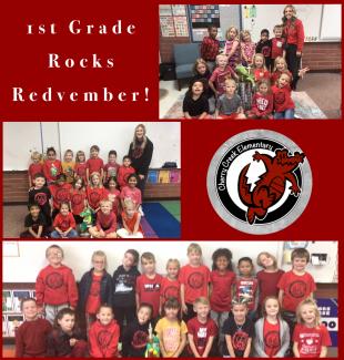 1st Grade Rocks the Red!