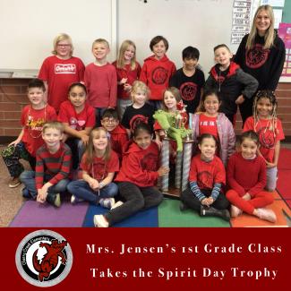Mrs. Jensen’s Class Takes the Spirit Day Trophy
